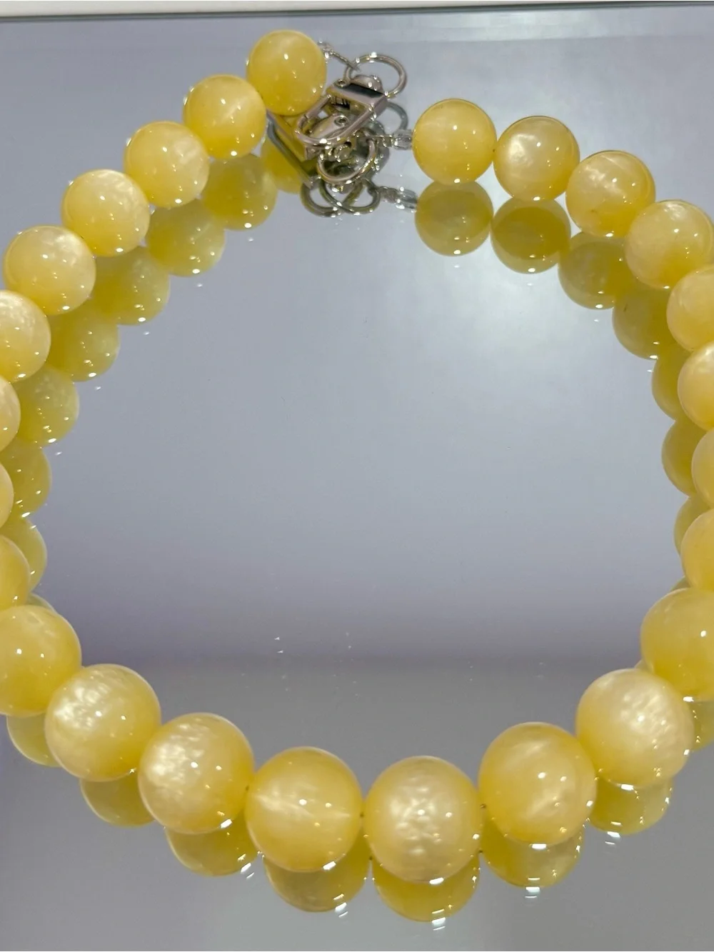 New Yellow Beaded Bag Chain 18 inches